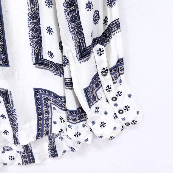 Free People Voile Little Secrets Shirt Womens Medium Button Front Long Sleeve - Picture 9 of 11